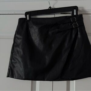 Emory Park Black Faux Leather Mini Skirt